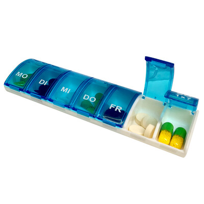 

Loves one seven days a day pill box seven grid mini portable storage pill box plastic medicine box medicine storage box with blue pill box 2 cut medicine 1