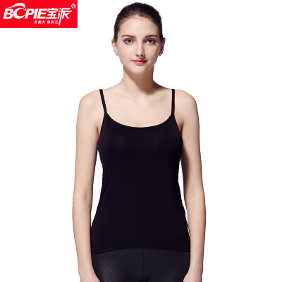 

Bao Pai BOPIE Camisole female integrated with chest pad without steel ring BRA vest female wearing outside sports bottoming shirt black - suspenders