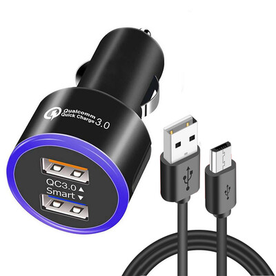 

Guangshun car charger QC30 car charger with two large current dual USB car charger car phone tablet navigation charger QC30