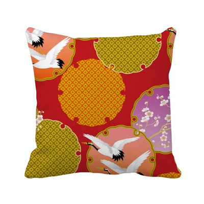 

Japan Art Japanese Style Crane Square Throw Pillow Insert Cushion Cover Home Sofa Decor Gift