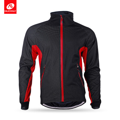 

NUCKILY Winter Cycling Clothing Water Resistant Sportswear Light Weight Thermal Fleece Bicycle Jersey MI004