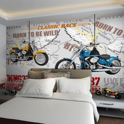 

3D photo wallpaper Rock Harley large mural bedroom wallpaper KTV bar sofa backdrop wallpaper mural