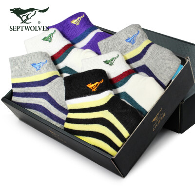 

Seven wolves ship socks mens socks cotton invisible socks summer thin shallow mouth sports cotton socks 91368 mixed color 6 pairs