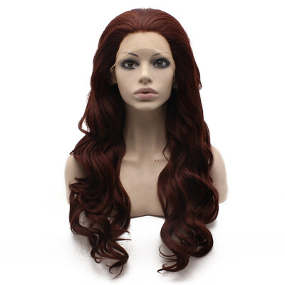 

Long Wavy Reddish Heat Resistant Lace Front Synthetic Wig