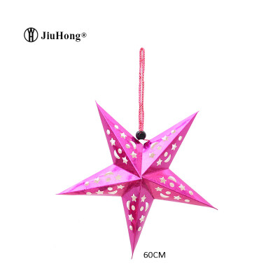 

5PCS Christmas Decoration New Years party Christmas Tree Decoration Colorful Laser Five-pointed Star Ceiling Ornaments