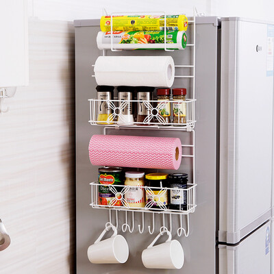 

Ou Runzhe rack refrigerator hanging shelf side wall hanger multi-function 5 layer 6 hook