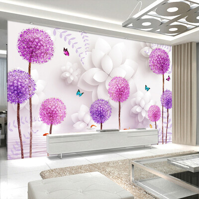 

Custom 3D Photo Wallpaper Modern Fashion Pink Dandelion Romantic Flower Art Living Room TV Background Decor Wall Painting Paper