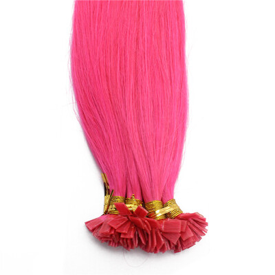 

1gs 100g Human Remy Hair Pink Keratin Flat tip Hair Extensions