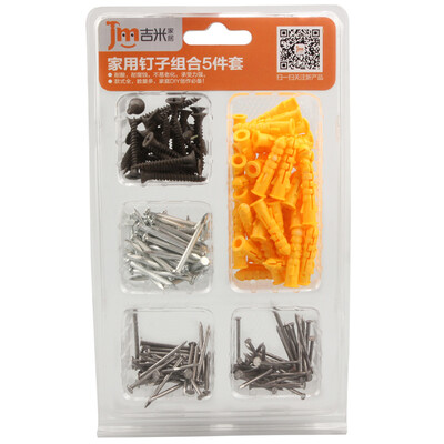 

Jimmy home JM-G1601D household nail set dry wall nail cement nail round steel nail iron nail plastic nail expansion tube screw cross self-tapping nail 220