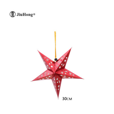 

5PCS Christmas Decoration New Years party Christmas Tree Decoration Colorful Laser Five-pointed Star Ceiling Ornaments