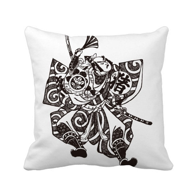 

Japan Traditional Culture Kimono Samurai Square Throw Pillow Insert Cushion Cover Home Sofa Decor Gift