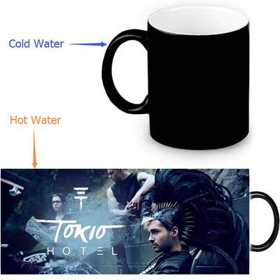 

Tokio Hotel 350ml / 12oz Heat Reveal Mug Color Change Чашка кофе Чувствительные морфинговые кружки Волшебная чашка для чайных чашек