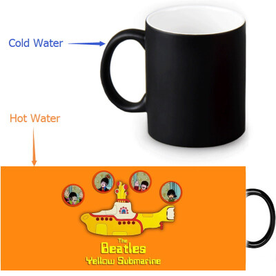 

The Beatles Yellow Submarine 350ml/12oz Heat Reveal Mug Color Change Coffee Cup Sensitive Morphing Mugs Magic Mug Milk Tea Cups