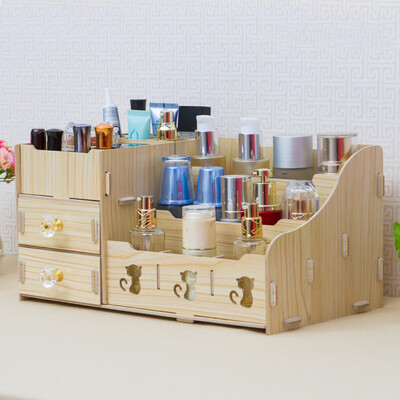 

All things European large wooden wooden desktop drawer cosmetics storage box dressing box household storage box storage box JD-M07 white maple