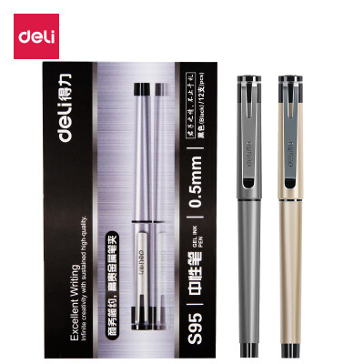 

Deli deli 05mm black business gel pen pen pen 12 box S95