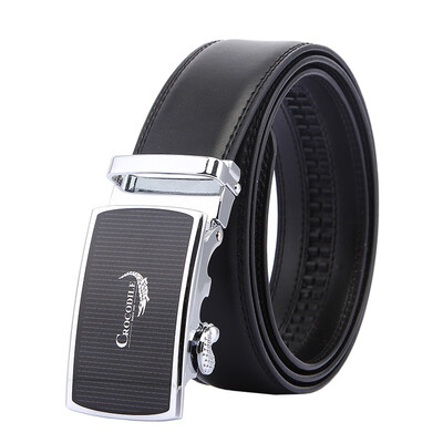 

Crocodile CROCODILE Fashion Casual Leather Men's Belt Automatic Button Men's Belt 13512129-01 Black