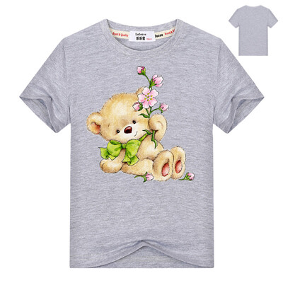 

Тенденции Стили Девушки Мультфильм Животные Футболка Kawaii 3D Pattern Медведь печати O-Шея Повседневная Короткие рукава Тройники