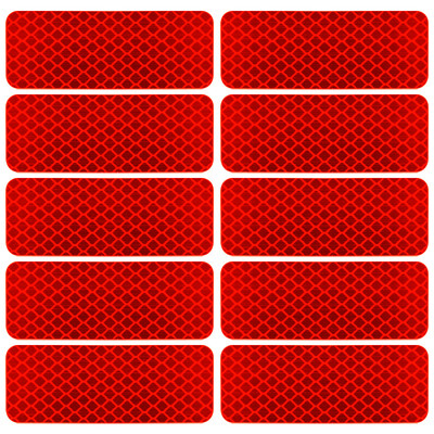 

3M Алмазная марка Светоотражающая наклейка с предупреждением наклейки Red Car Sticker 3x8cm (10 шт.) Автомобильная электромобиль Мотоцикл Baby Carriage Ночная светоотражающая пленка