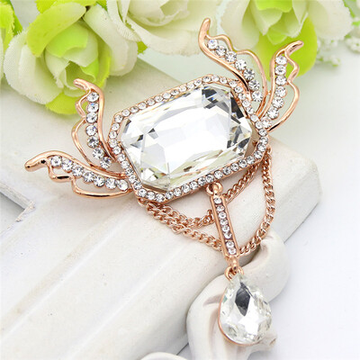 

Fashion Women Big Crystal Water Drop Pendant Brooch Pins Flower Olive Branch Broches Brooches Feminism Jewelry Scarf Lapel Pins