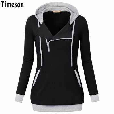 

2018 Fashion Women Hoodies Zipper Pullovers Long Sleeve Packet Casual Tracksuit Patwork Sweatershirt Female Plus Size Red Hoodies