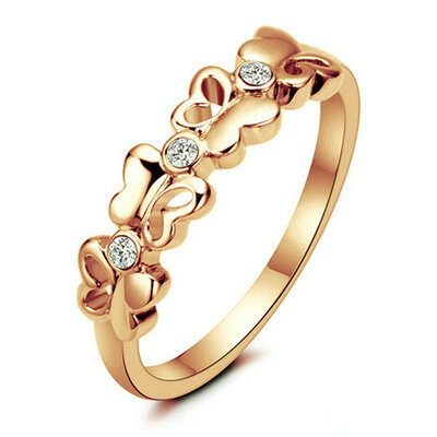 

Yoursfs® 18K Rose Gold Plated Butterfly Style Ring Use Austrian Crystal Fashion Jewelry
