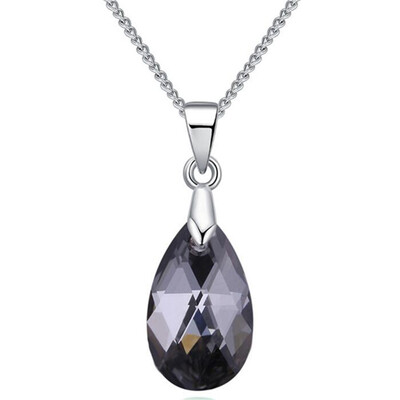 

Fashion Blue Crystal Water Drop Pendant Necklace Crystal from Austrian Women High Quality Necklace Trendy Jewelry 27377