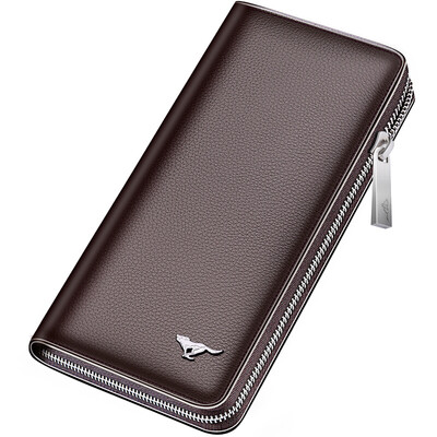 

Seven wolves SEPTWOLVES mens handbag large-capacity first layer leather business hand wallet men 1A4964081-02 brown