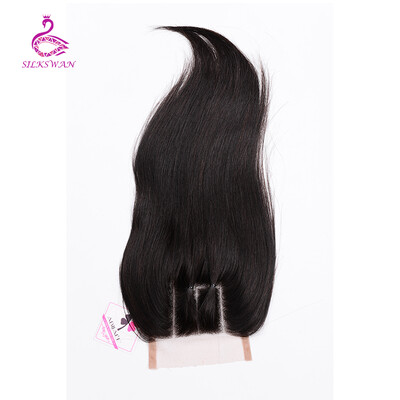 

Silkswan Free Part Lace Closure Malaysian Straight Remy Hair 100 Human Hair Natural Color 8-20Inch Free Shipping