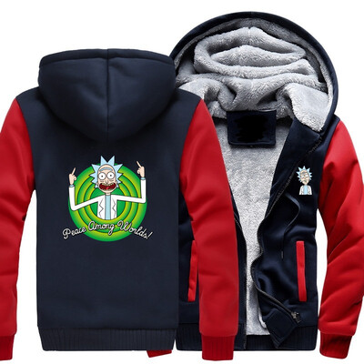

2018 New USA SIZE Men Winter Autumn Hoodies FREE RICK PEACE AMONG WORLDS Green tongue pattern Fleece Coat Baseball Uniform Sport