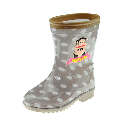 

PaulFrank big mouth monkey childrens rain boots cartoon wave point water shoes boys rubber shoes girls rain boots PF1014K gray wave point 26