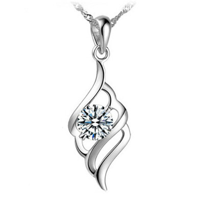 

1PCS Angel перо подвеска ожерелье естественный кристалл свадьба романтический подарок на день рождения ювелирные аксессуары
