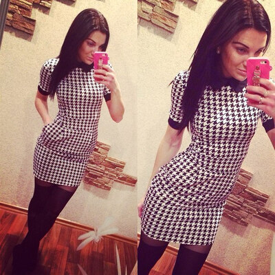 

Lovaru ™новых мужчин новое платье моды с коротким рукавом мини-платье ломаную сексуальный и простое платье стиль работы