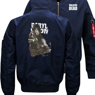 

Walking dead Bomber Flight Flying Jacket Winter thicken Warm Zipper Men Jackets Anime Mens Casual Coat