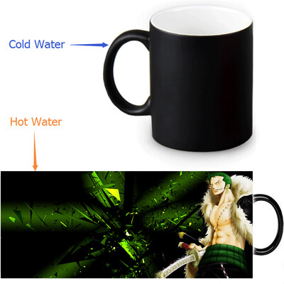 

One Piece Zoro 350ml12oz Heat Reveal Mug Color Change Coffee Cup Sensitive Morphing Mugs Magic Mug Milk Tea Cups