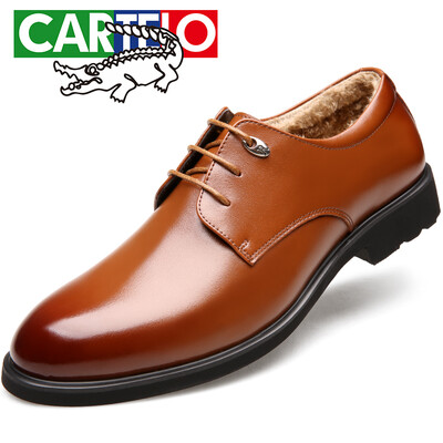 

Cartelo (Cartelo) Британские кожаные мужские деловые случайные мужские туфли кружева свадебные туфли, чтобы помочь низкой мужской коричневый 1511 плюс хлопок версии 39