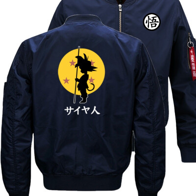 

Dragon Ball Bomber Flight Flying Jacket Winter thicken Warm Zipper Men Jackets Anime Mens Casual Coat