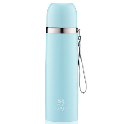 

Bangda stainless steel bullet warheads vacuum insulation outdoor travel with mention rope water cup blue 50