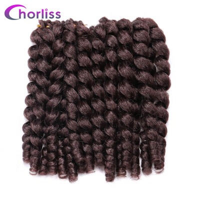 

Chorliss 8 40g Jumpy Wand Curl Twist Crochet Braid Jamaican Bounce Synthetic Braiding Hair High Temperature Fiber Purple Color