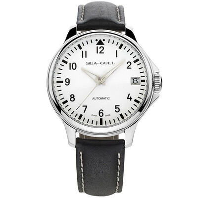 

Чайка (SeaGull) мужские часы классический ретро большой циферблат один календарь автоматические механические часы черный диск летать ремень D819.552