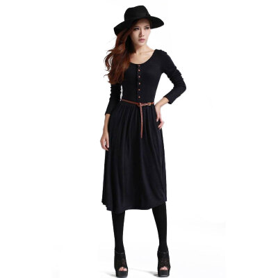 

Lovaru ™2015 new autumn and winter ladies vintage knitted dress plus size dresses spring women's dress without belt