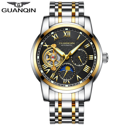 

GUANQIN Мужские часы топ брендов бизнес-часы Tourbillon автоматические механические часы случайный кожаный ремешок