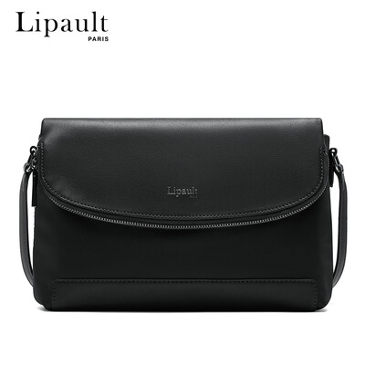 

Lipault fashion simple shoulder bag Messenger bag Europe&the United States fashion messenger bag solid color temperament lady small bag AZ001010 black