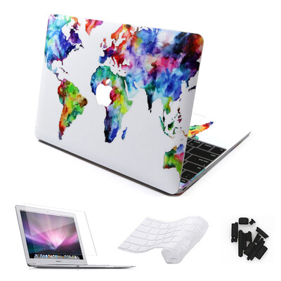 

World Map Laptop Sticker For Macbook Airpro 11 12 13 15 Retina Skin Pro 1315 Touch Bar Cases with Keyboard Cover 4 in 1 Sets