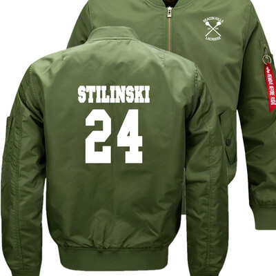 

STILINSKI 24 Print Bomber Flight Flying Jacket Winter thicken Warm Zipper Men Jackets Anime Mens Casual Coat