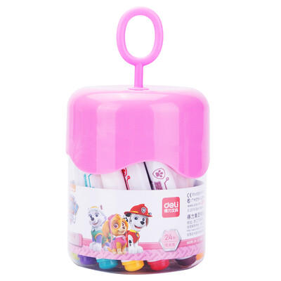 

Deli deli Wang Wang team outstanding work series 24 color washable student watercolor pen childrens painting pen pink 70690