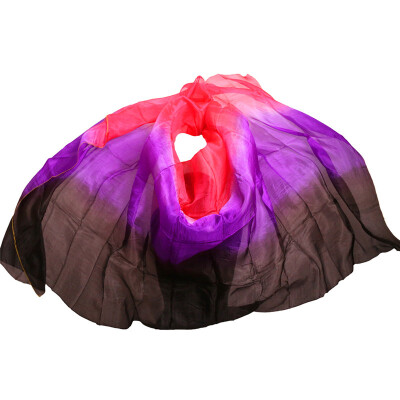 

2017 high quality dance veils handmade natural silk belly dance veil RedPurpleBlack 250270114 cm Dance Props