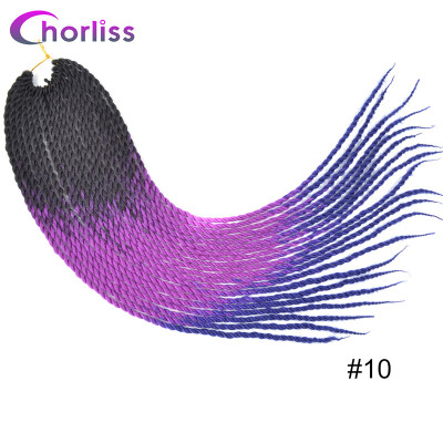 

Chorliss 24"Soft Crochet Braids Synthetic Hair Braiding Hair Senegalese Twist Kanekalon Hair Extenstion Mint Green Black Brown