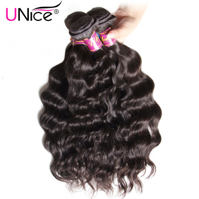 

UNice Hair Products Malaysian Natural Wave Human Hair Weave Bundles 8 to 26 inches Human Virgin Hair Extension Can Be Colored