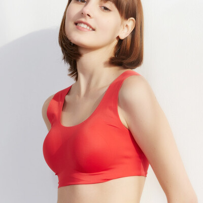 

Little nurse no trace sports bra without steel ring shockproof vest style seamless bra vest JMB020 China Red A75