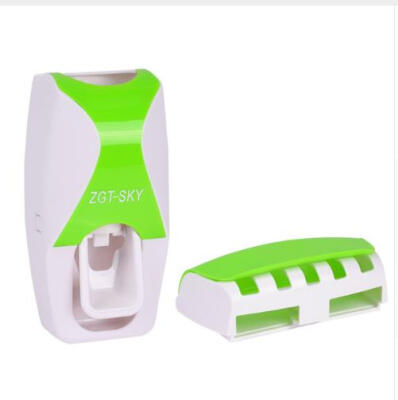 

1 Set Creative Automatic Plastic Lazy Toothpaste Dispenser 5 Toothbrush Holder Squeezer Bathroom Shelves Bathing Accessories